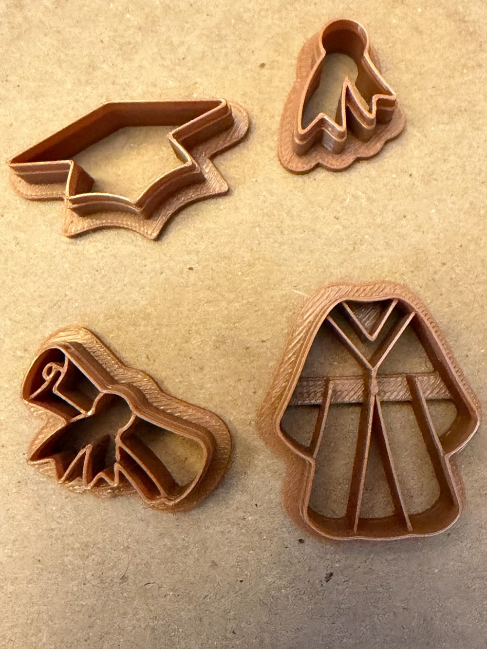 Polymer clay graduation clay cutter set- Graduation & Gown Shapes